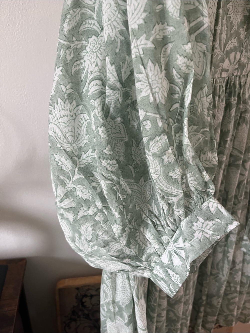 DAUGHTERS OF INDIA Kira Mint Green and White Floral Dress - Picture 8 of 10